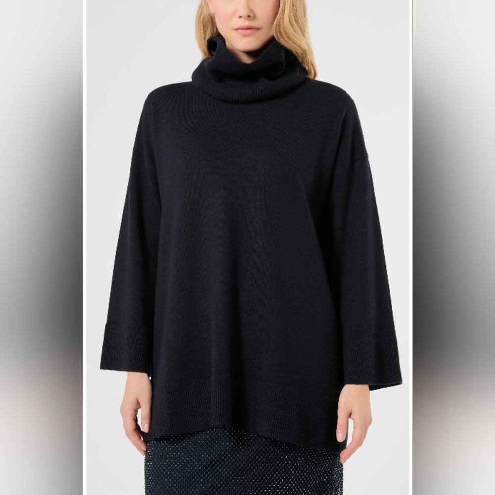 NWT LORD & TAYLOR Black 100% Cashmere 2 Ply Oversized Sweater XS